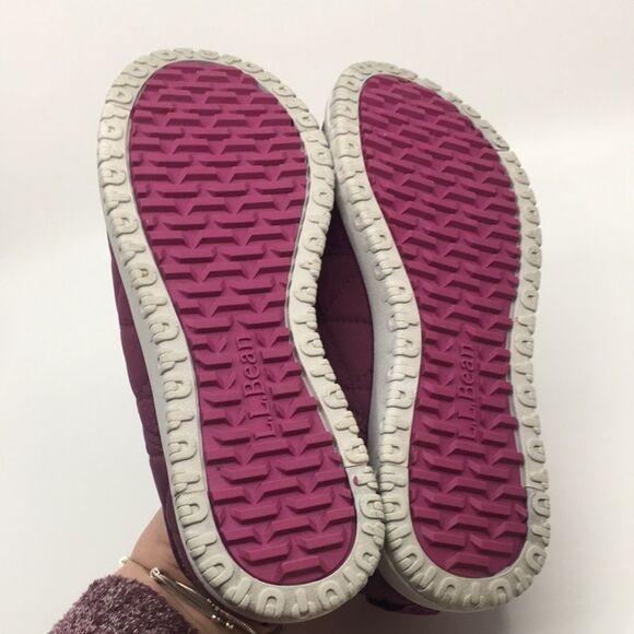 LL Bean Womens's Ultralight PrimaLoft Waterproof Slip-Ons Size 7 Berry Color - Picture 8 of 16